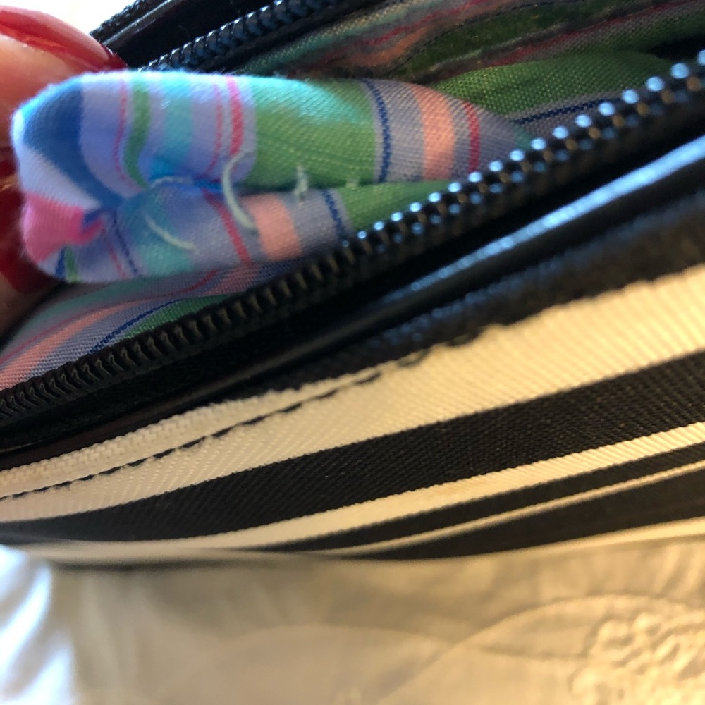 🤎 Cute Black/Ivory/Brown Fabric ‘Designer’ Purse - Picture 5 of 8